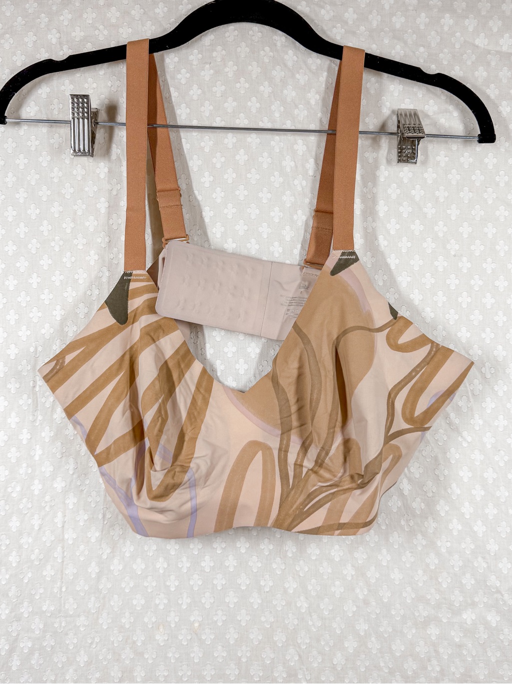 Knix Nude Pink Printed Seamless Wireless Bra